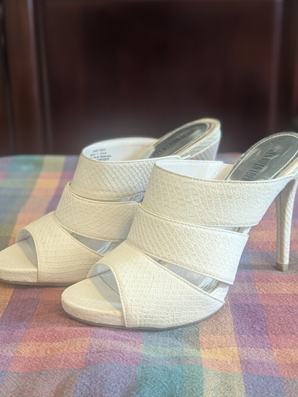 Jennifer Lopez Jonelle Blush Multi Strap Stiletto Slide Sandals